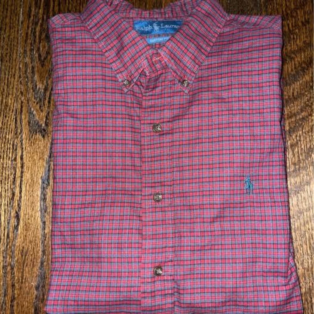 XL Men’s Ralph Lauren Men’s Dress Shirt Long Sleeve Button Down Red Plaid